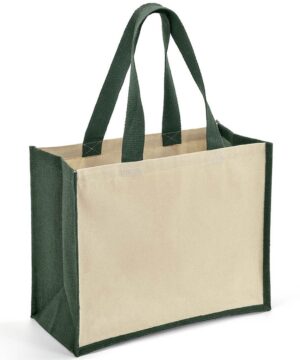 Green Contrast Cotton Canvas Bag