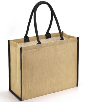 Natural & Black Promotional Jute Bag