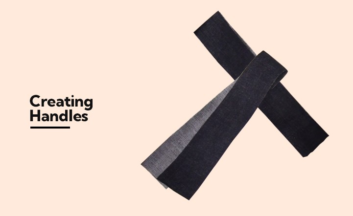 Creating handles of a tote bag