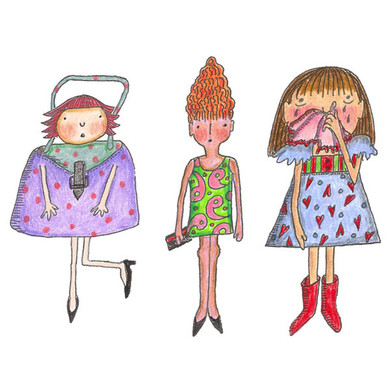 No Ordinary Girls  Small Clearly Impressed Stamp Set by Marylinn Kelly