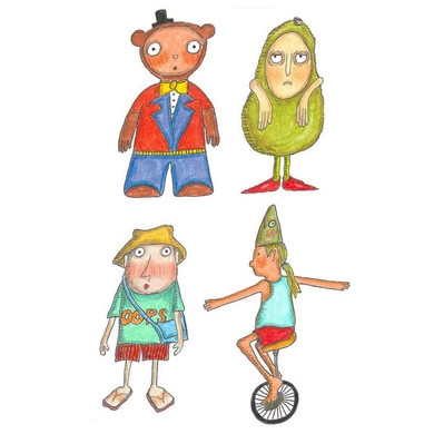 The Unicycle Lesson Clearly Impressed Stamp Set by Marylinn Kelly