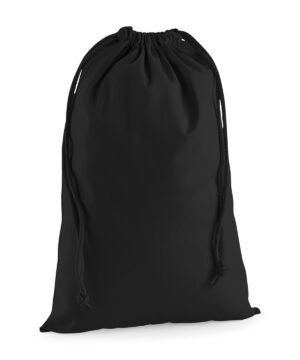 Black Cotton Drawstring Bag